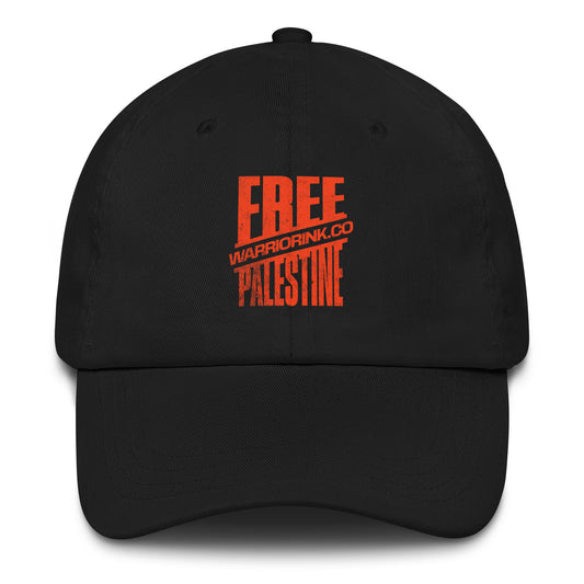Free Palestine Stacked Logo dad hat by Warrior Ink Apparel