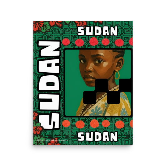 SUDAN portrait solidarity art poster by Designs 4 Humanity
