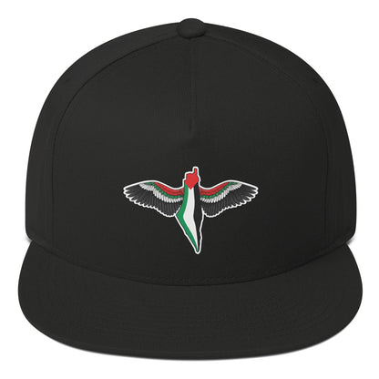 FREEDOM WINGS Palestine Flat Bill Cap with premium DTF print by Warrior Ink Apparel
