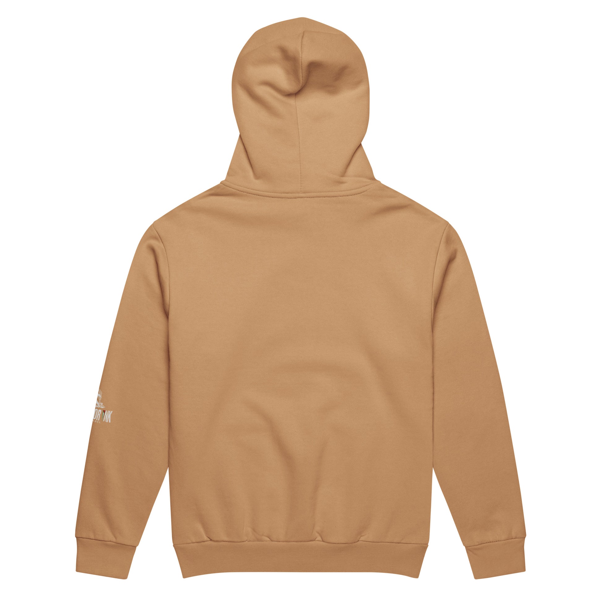 Heavyweight oversized hoodie with bold varsity-style PALESTINE text by Warrior Ink Apparel