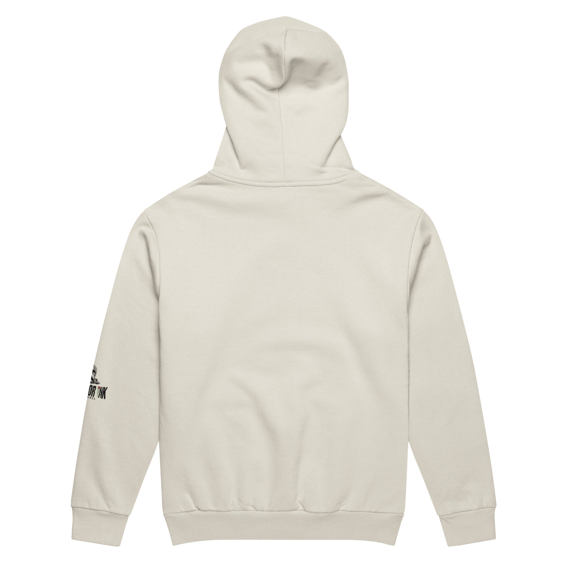 Heavyweight oversized hoodie with bold varsity-style PALESTINE text by Warrior Ink Apparel