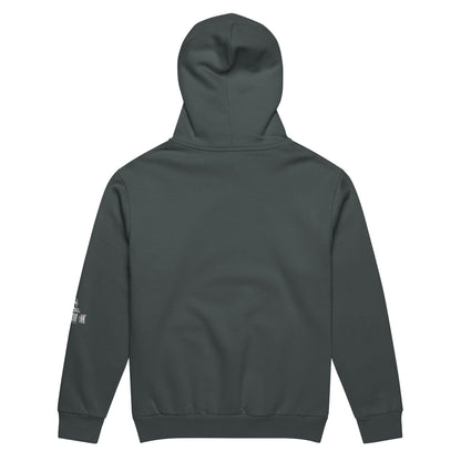 Heavyweight oversized hoodie with bold varsity-style PALESTINE text by Warrior Ink Apparel