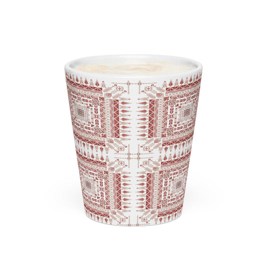 Palestinian tatreez embroidery ceramic latte mug 12 oz by Warrior Ink Apparel