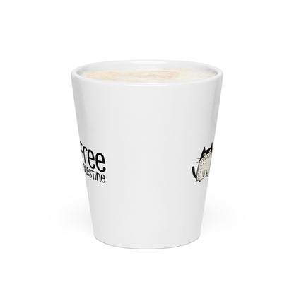 Free Palestine Cat latte mug in white ceramic by Warrior Ink Apparel