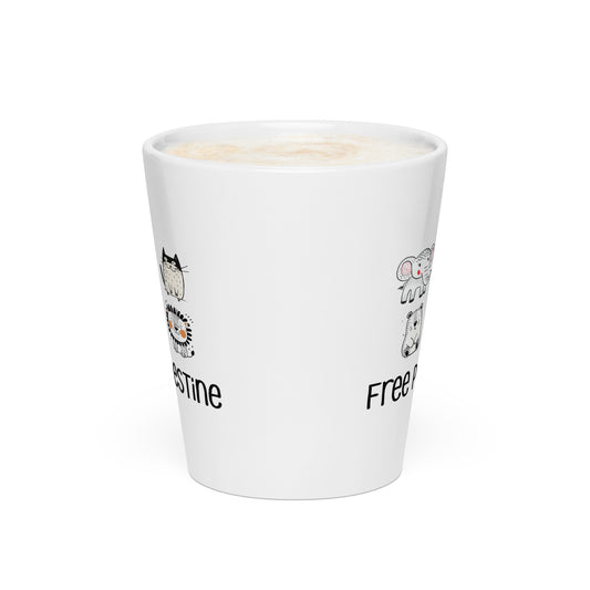 Free Palestine Animal Friends latte mug by Warrior Ink Apparel