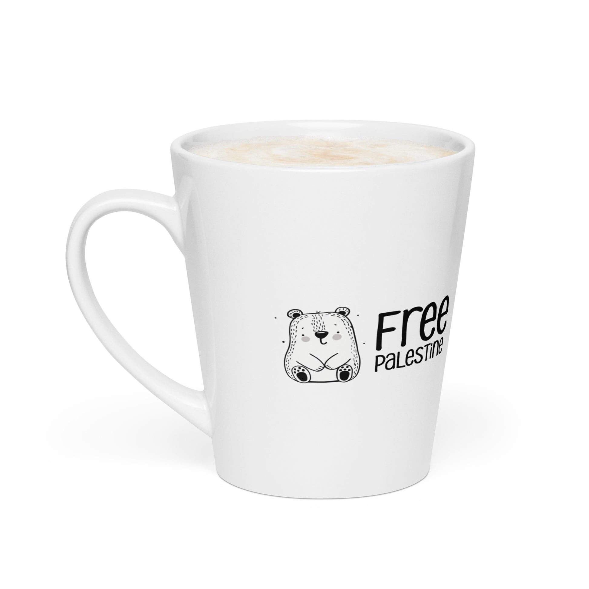 Free Palestine Bear latte mug by Warrior Ink Apparel