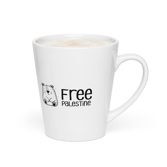 Free Palestine Bear latte mug by Warrior Ink Apparel