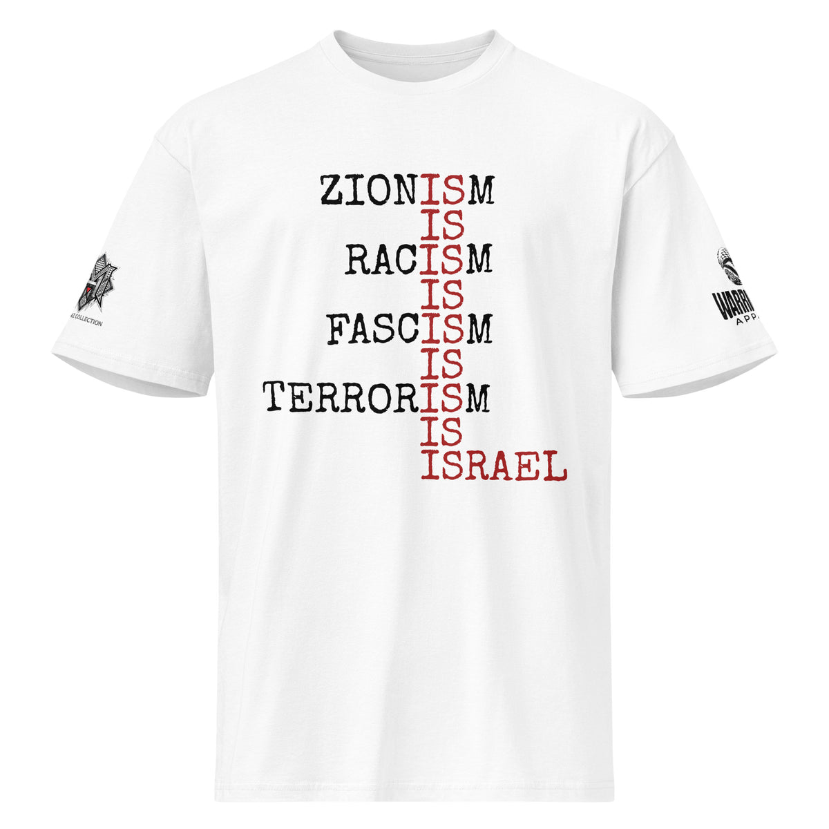 ZIONISM IS RACISM Palestine resistance graphic tee by Warrior Ink