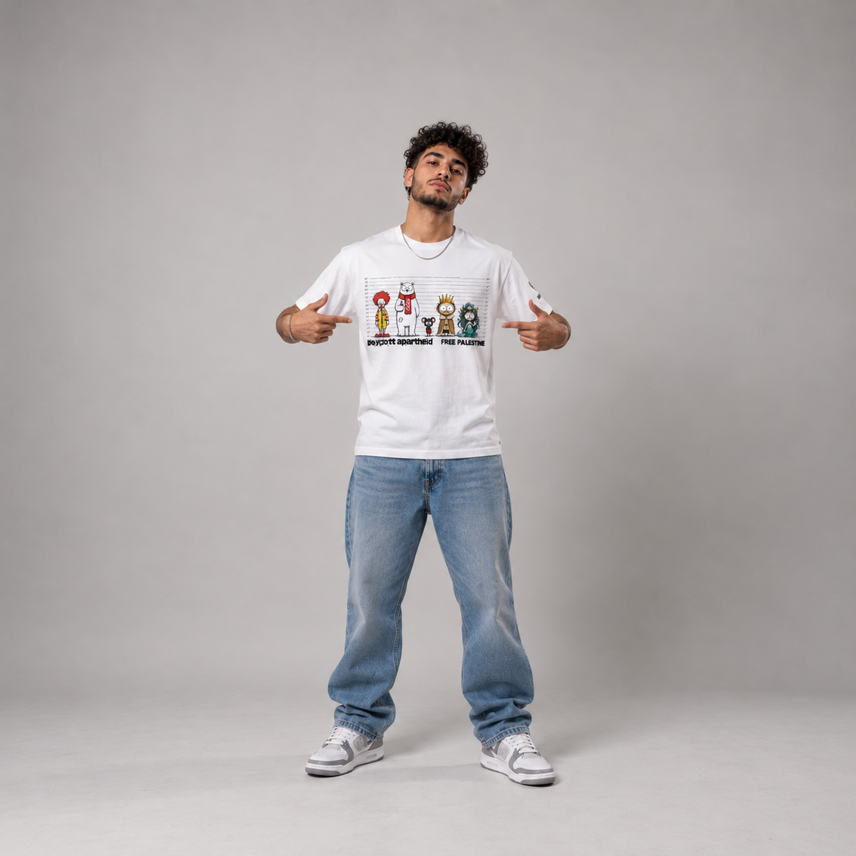 Boycott Apartheid Free Palestine heavyweight graphic tee by Warrior Ink
