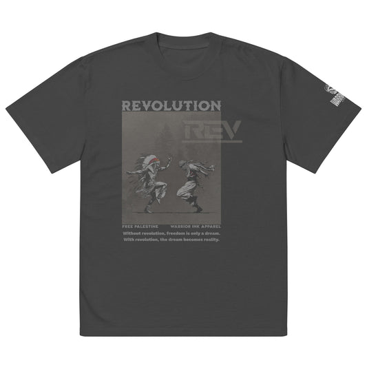 Revolution oversized faded heavyweight streetwear t-shirt by Warrior Ink Apparel