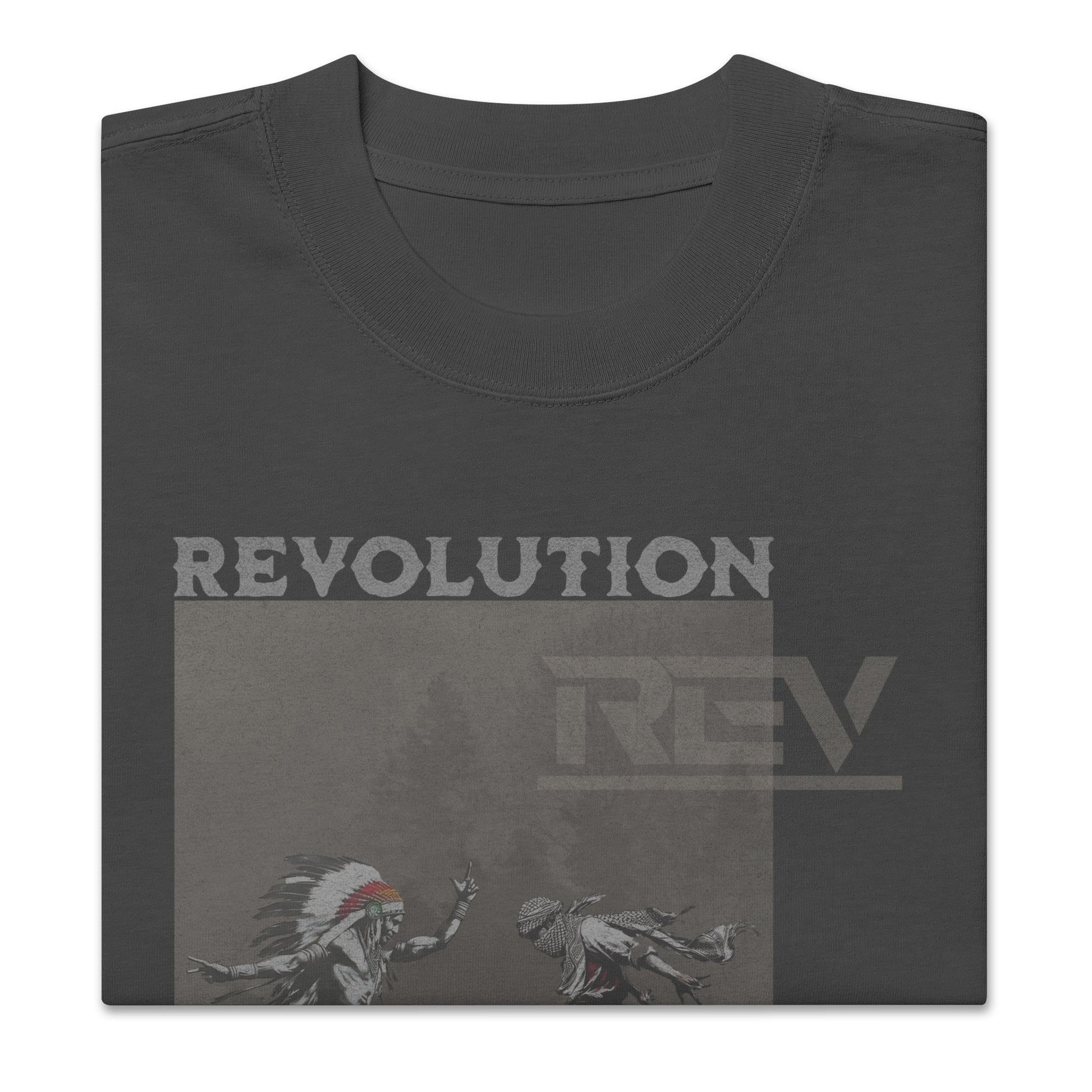 Revolution oversized faded heavyweight streetwear t-shirt by Warrior Ink Apparel