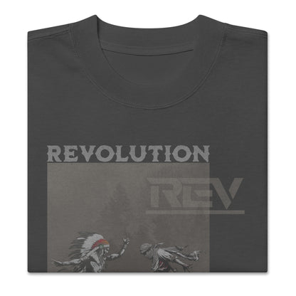 Revolution oversized faded heavyweight streetwear t-shirt by Warrior Ink Apparel