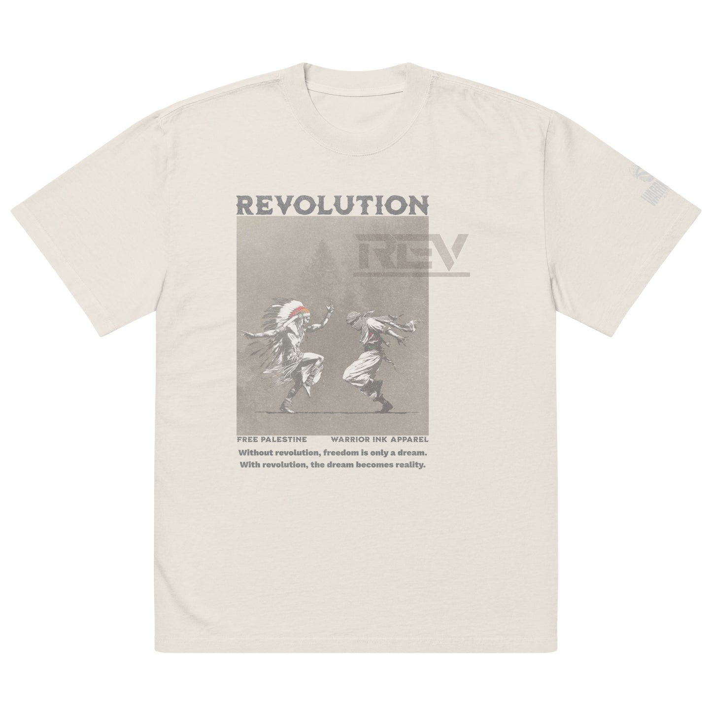 Revolution oversized faded heavyweight streetwear t-shirt by Warrior Ink Apparel