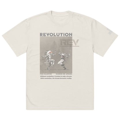 Revolution oversized faded heavyweight streetwear t-shirt by Warrior Ink Apparel