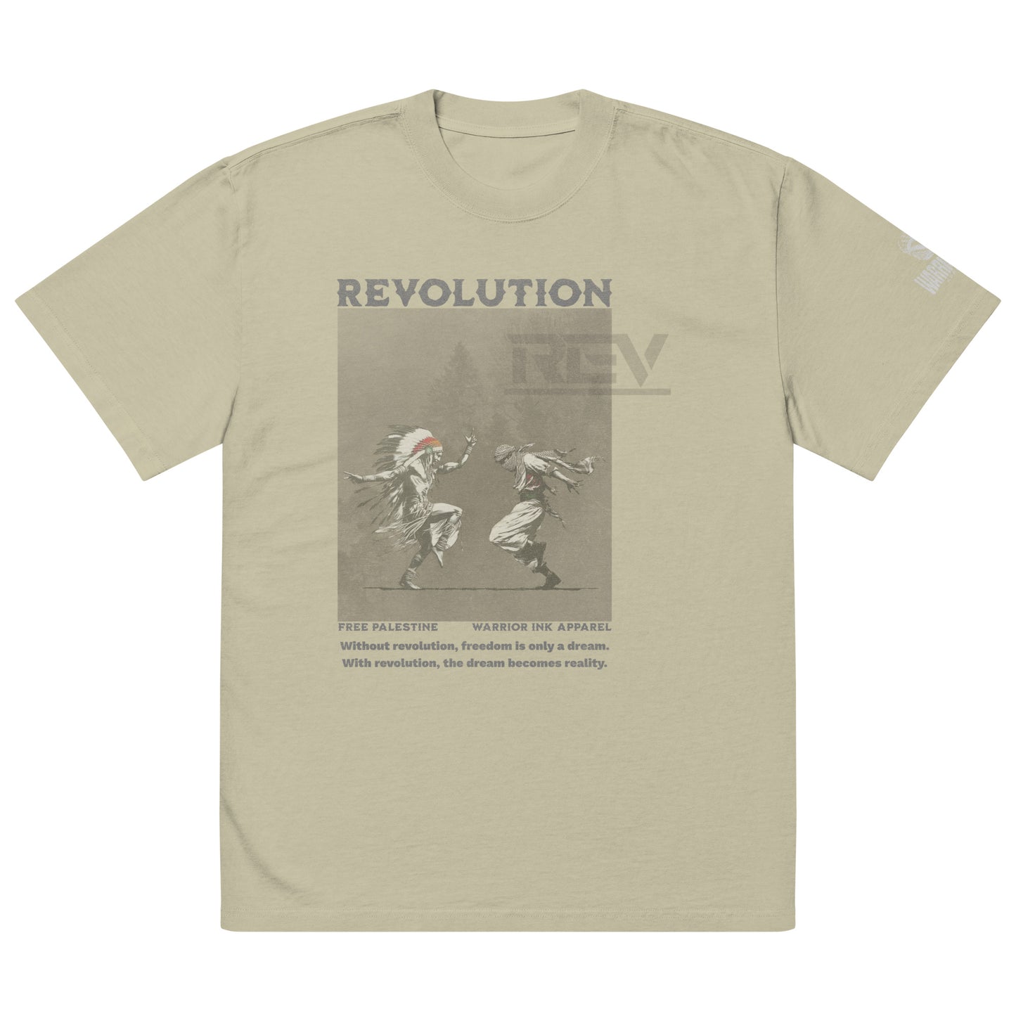 Revolution oversized faded heavyweight streetwear t-shirt by Warrior Ink Apparel