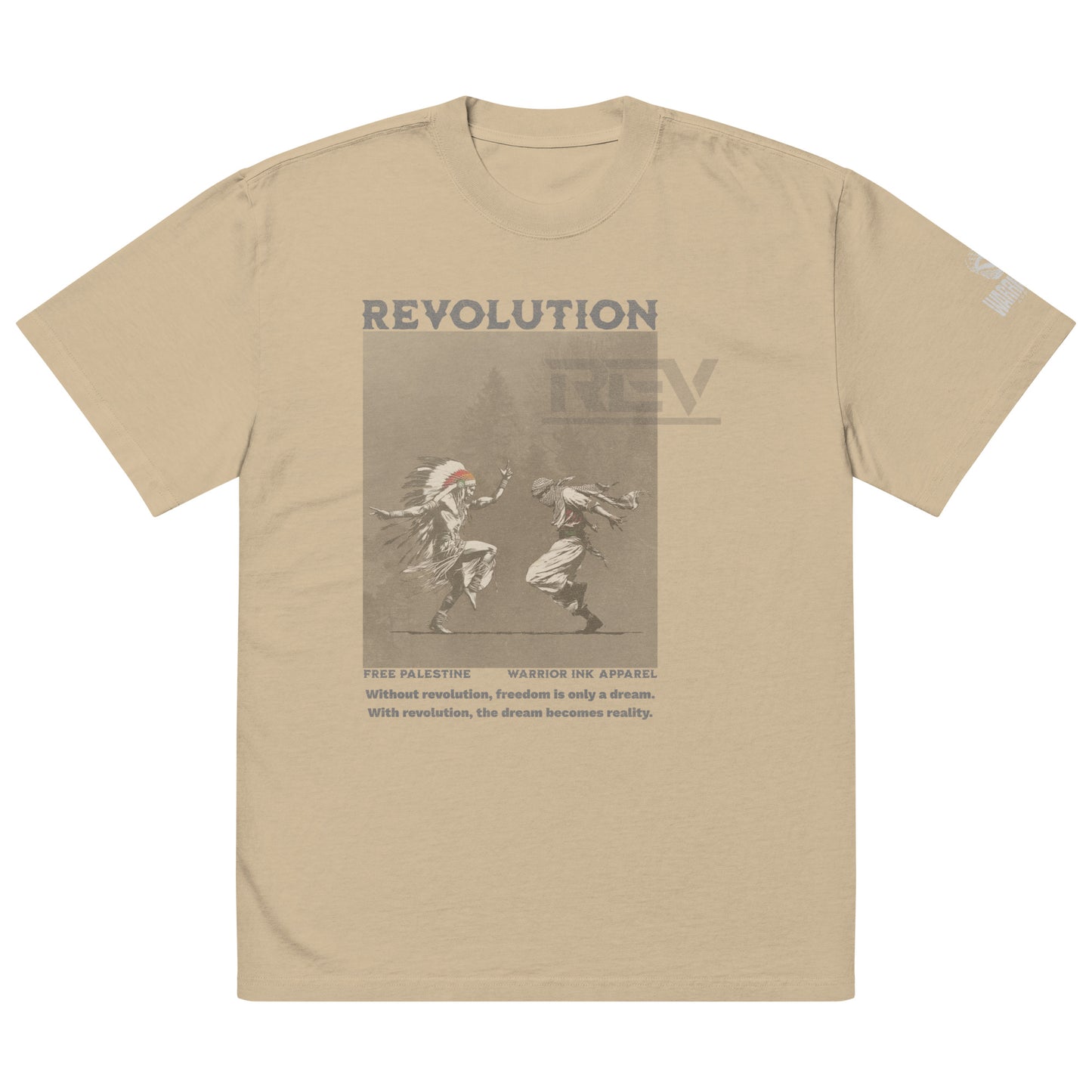 Revolution oversized faded heavyweight streetwear t-shirt by Warrior Ink Apparel
