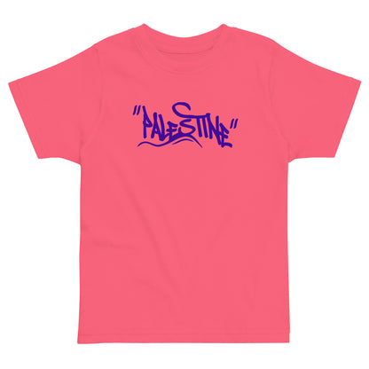 Palestine toddler shirt with graffiti style palestine text design