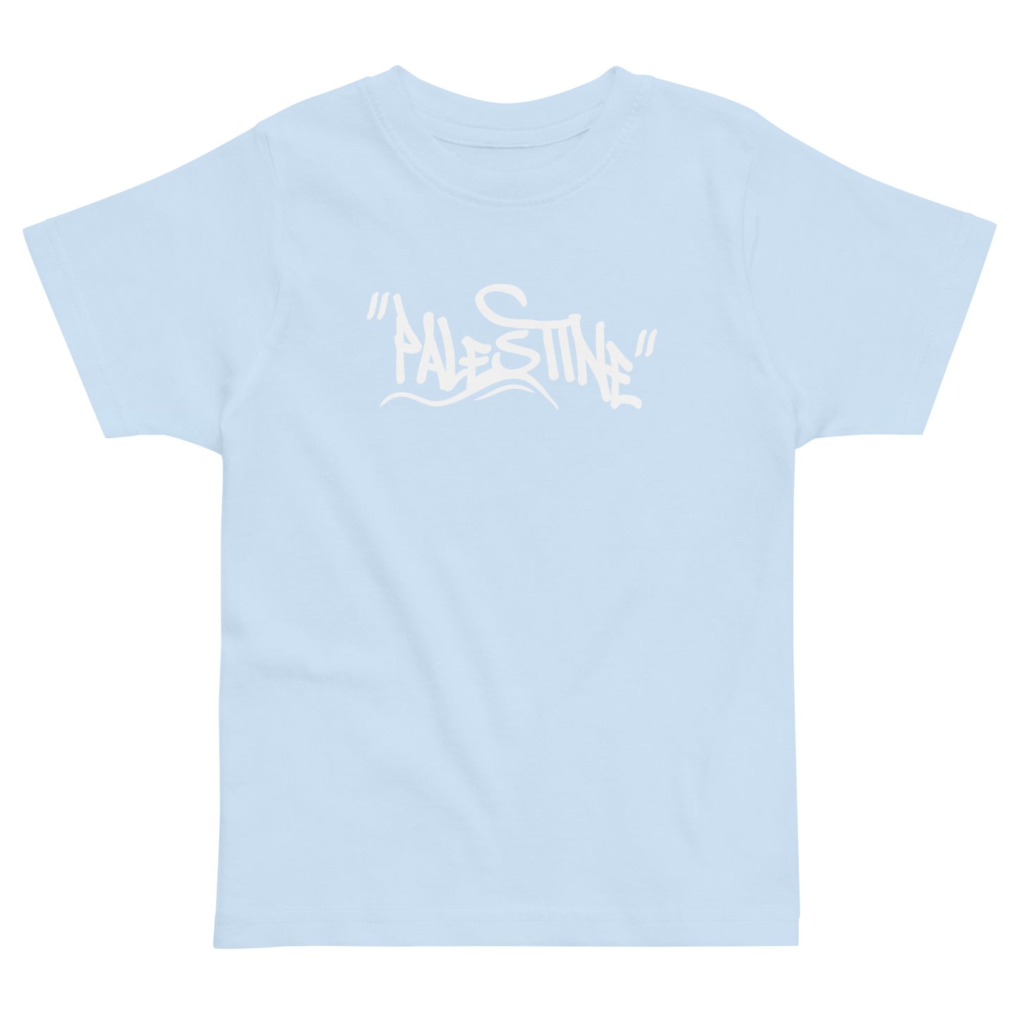 Palestine toddler shirt with graffiti style palestine text design