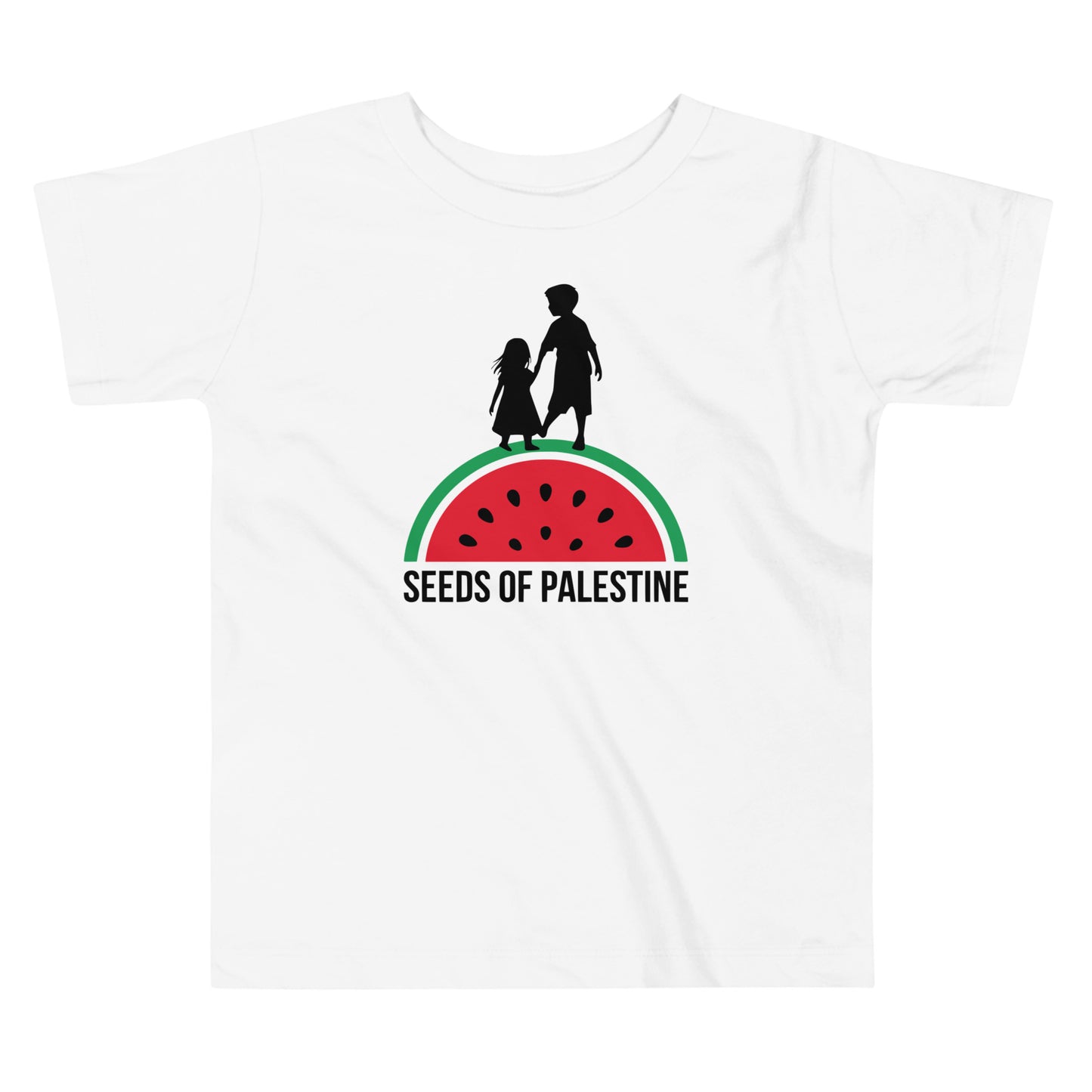 White SEEDS OF PALESTINE toddler Palestine graphic tee by Warrior Ink Apparel