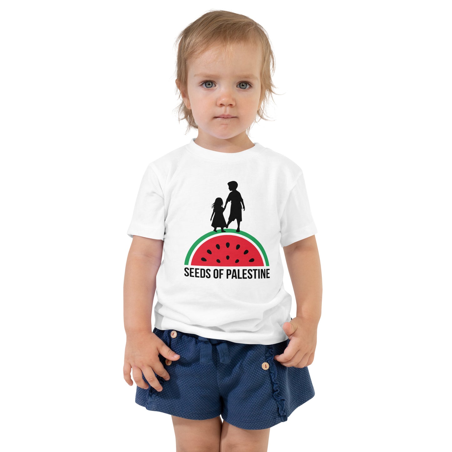 White SEEDS OF PALESTINE toddler Palestine graphic tee by Warrior Ink Apparel