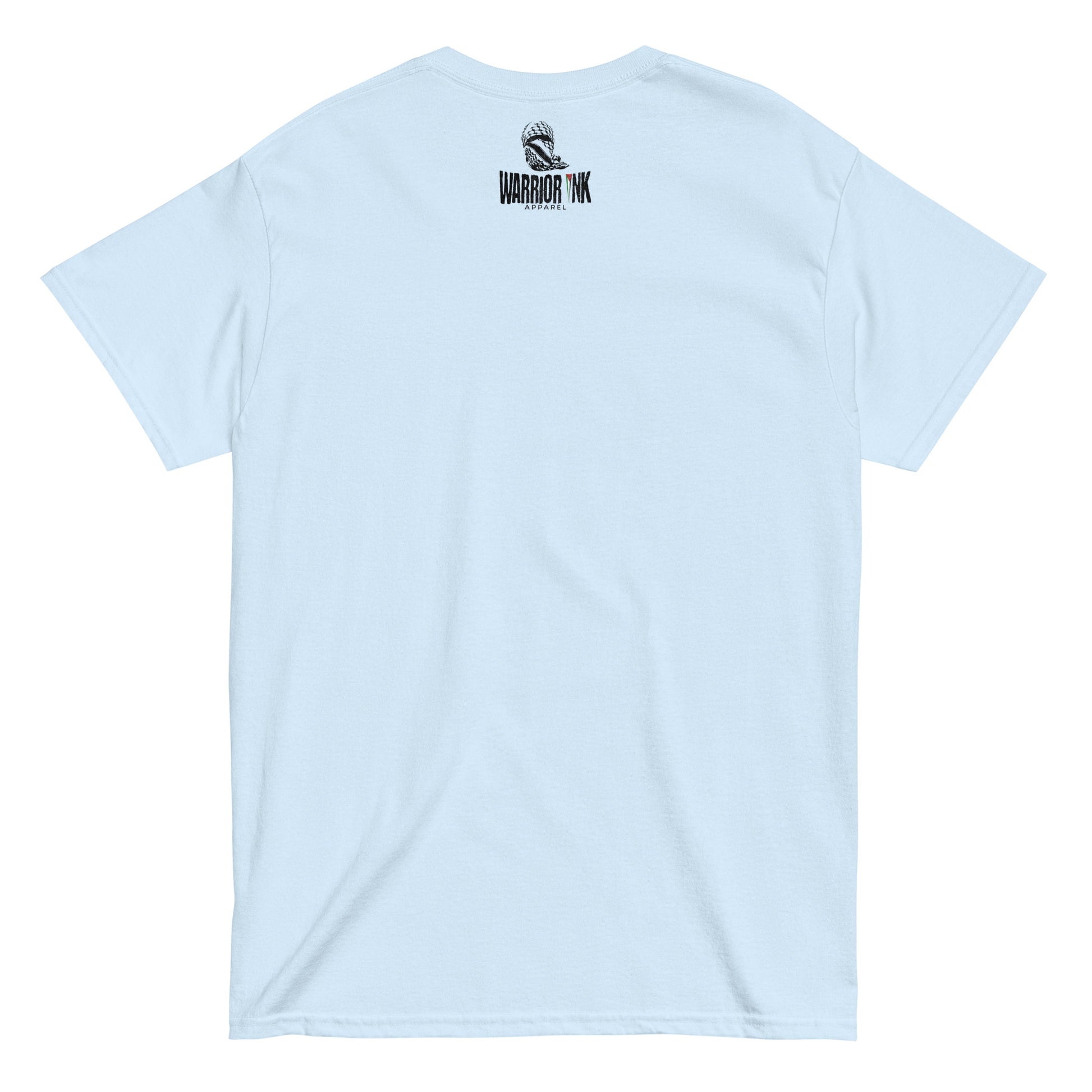 Free Palestine Lion classic tee in blue cotton by Warrior Ink Apparel