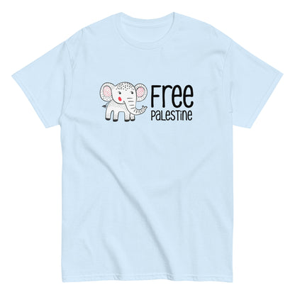 Free Palestine Elephant heavyweight tee with activist artwork by Warrior Ink Apparel