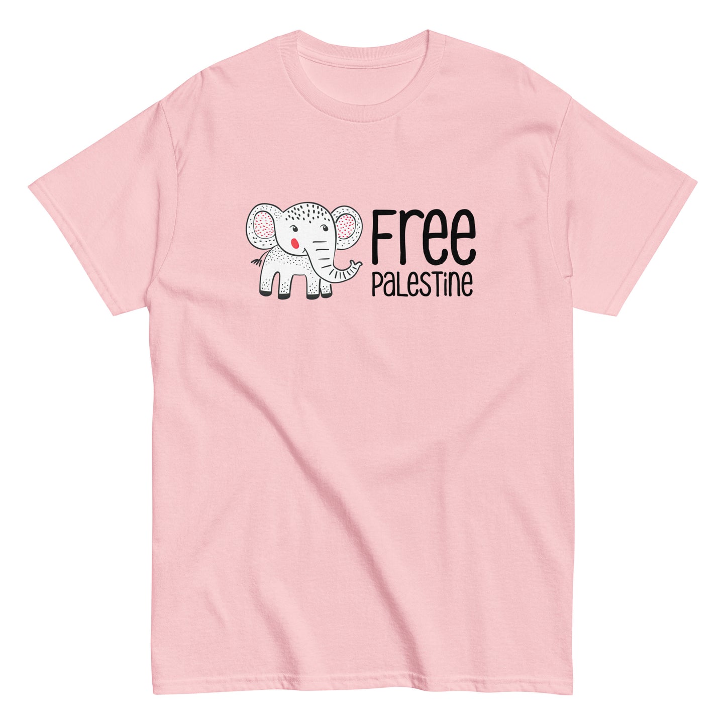 Free Palestine Elephant heavyweight tee with activist artwork by Warrior Ink Apparel