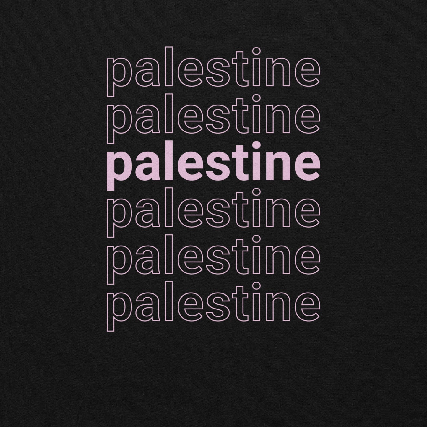 Layered Palestine sweatshirt with clean typography design. Soft, durable, and built for everyday streetwear.