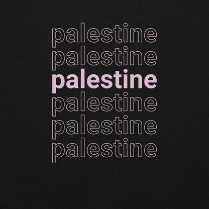 Layered Palestine sweatshirt with clean typography design. Soft, durable, and built for everyday streetwear.