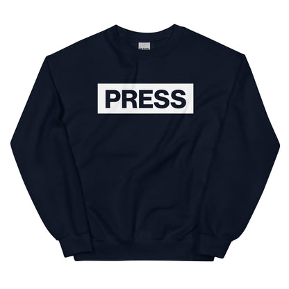 PRESS crewneck sweatshirt by Warrior Ink Apparel