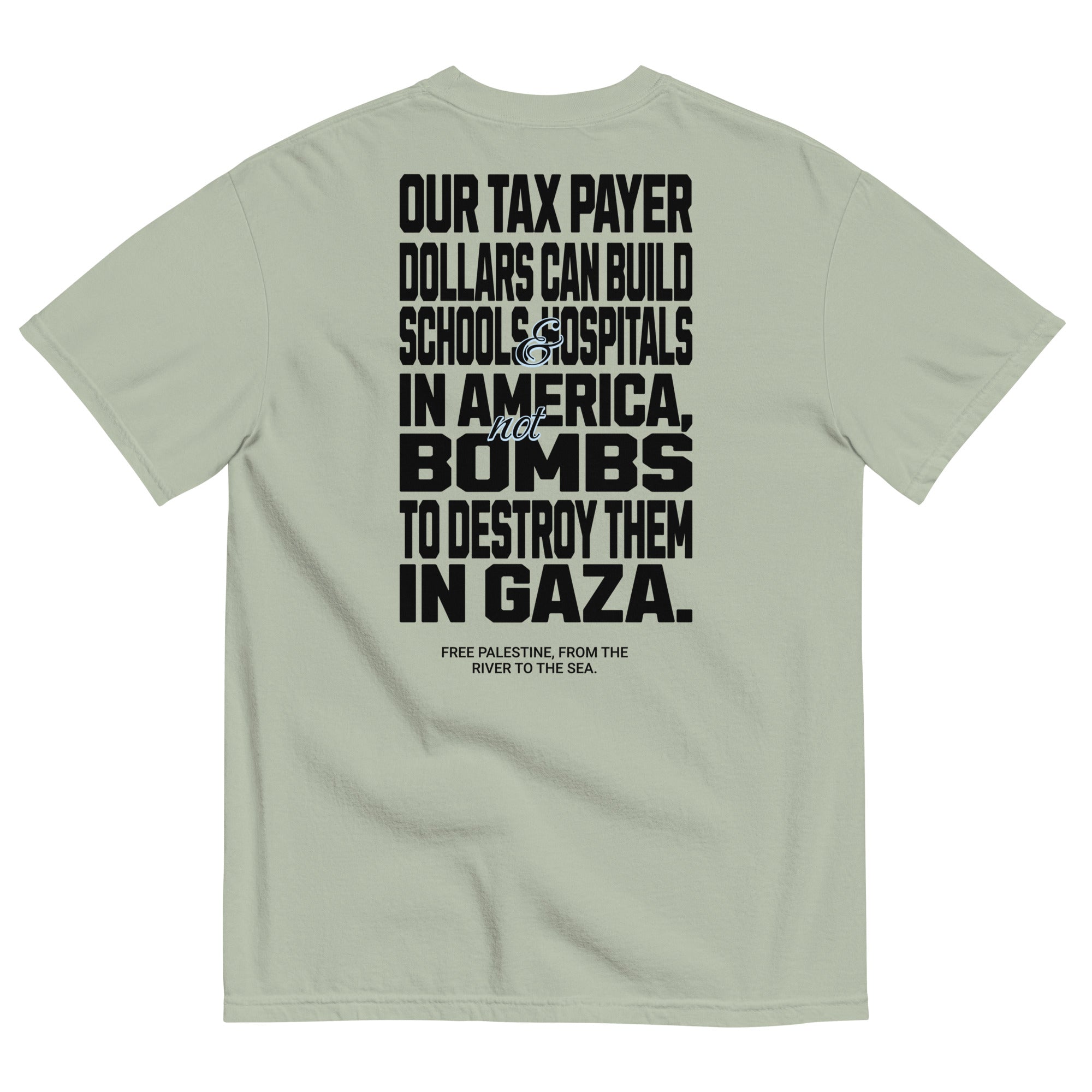 Gaza Palestine Message heavyweight tee by Warrior Ink Apparel