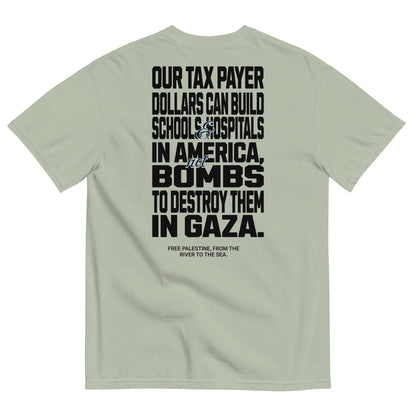 Gaza Palestine Message heavyweight tee by Warrior Ink Apparel