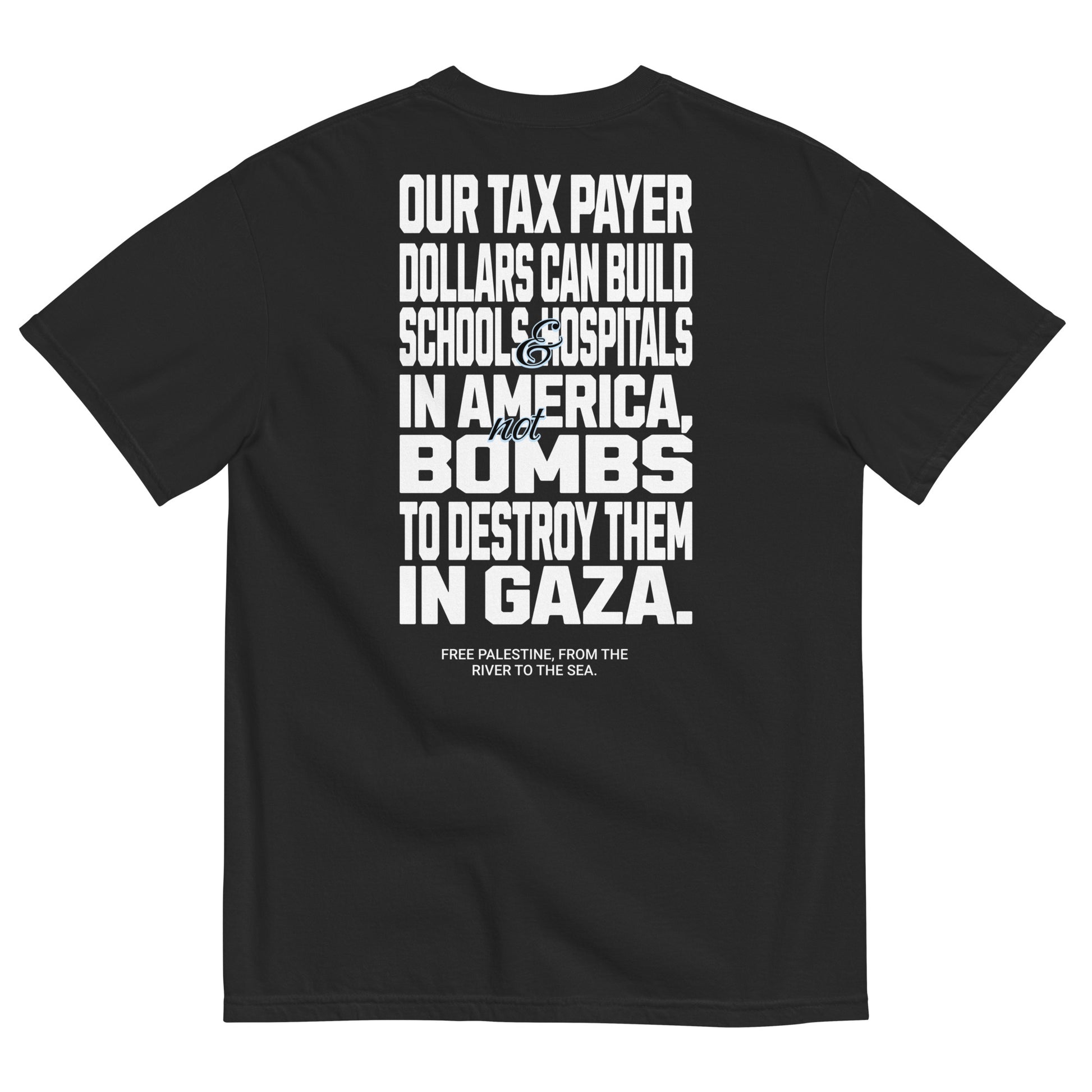 Gaza Palestine Message heavyweight tee by Warrior Ink Apparel