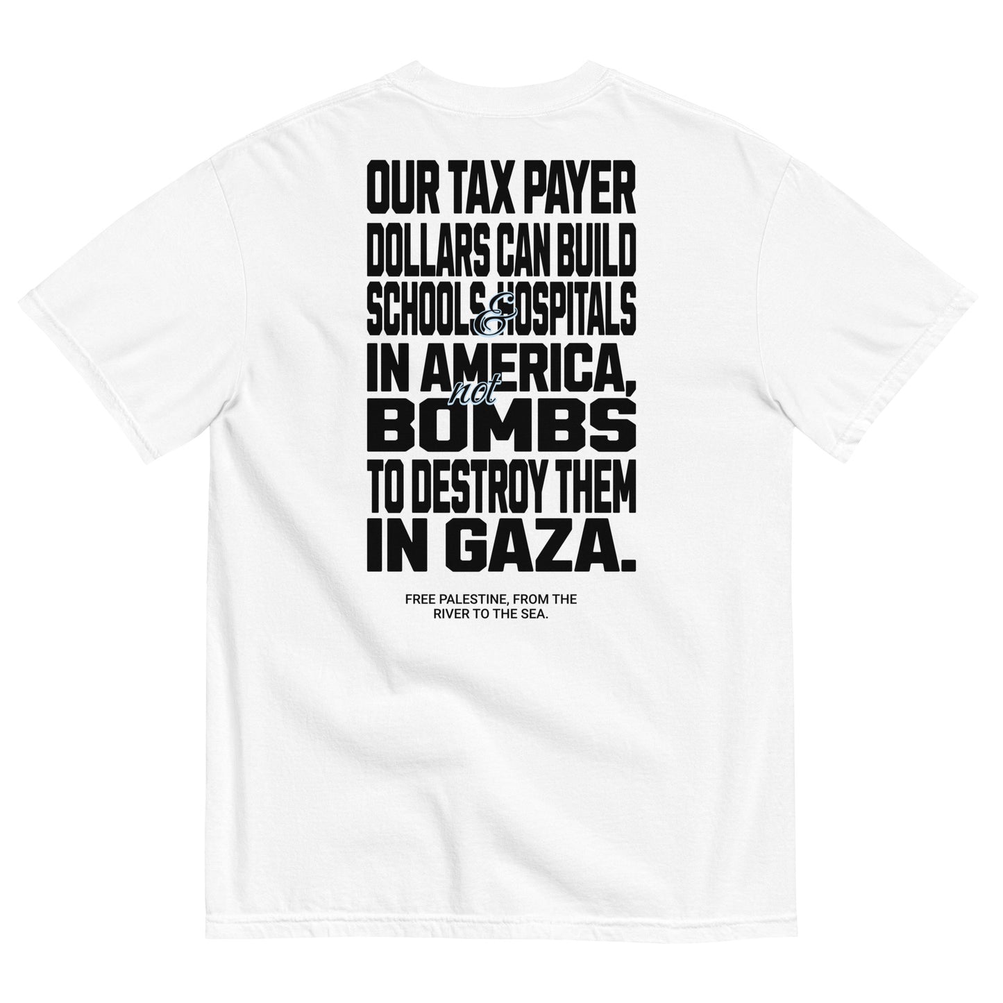 Gaza Palestine Message heavyweight tee by Warrior Ink Apparel