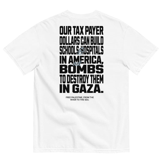 Gaza Palestine Message heavyweight tee by Warrior Ink Apparel