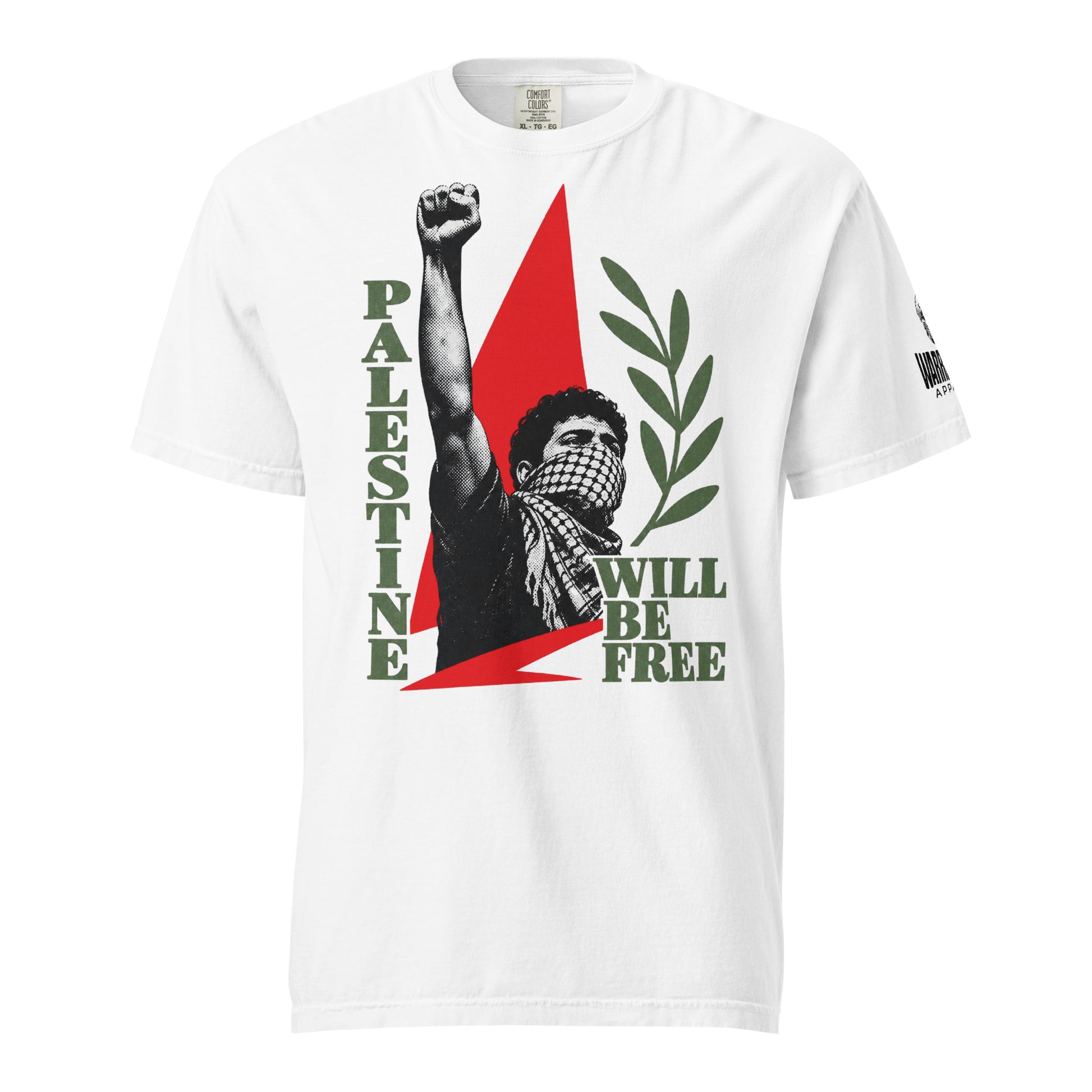 PALESTINE WILL BE FREE heavyweight Palestine graphic tee by Warrior Ink