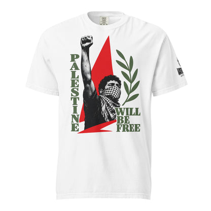 PALESTINE WILL BE FREE heavyweight Palestine graphic tee by Warrior Ink