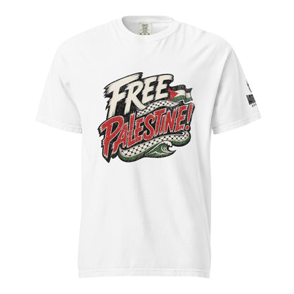 FREE PALESTINE vintage keffiyeh heavyweight graphic tee by Warrior Ink