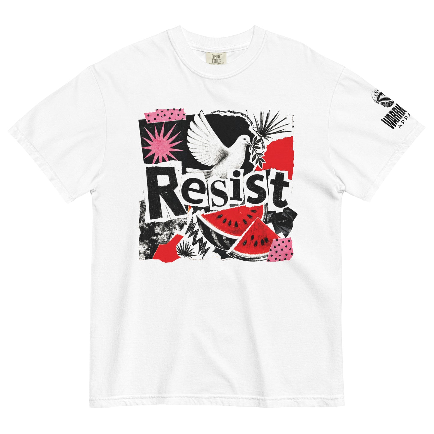 RESIST Palestine watermelon dove heavyweight graphic tee by Warrior Ink