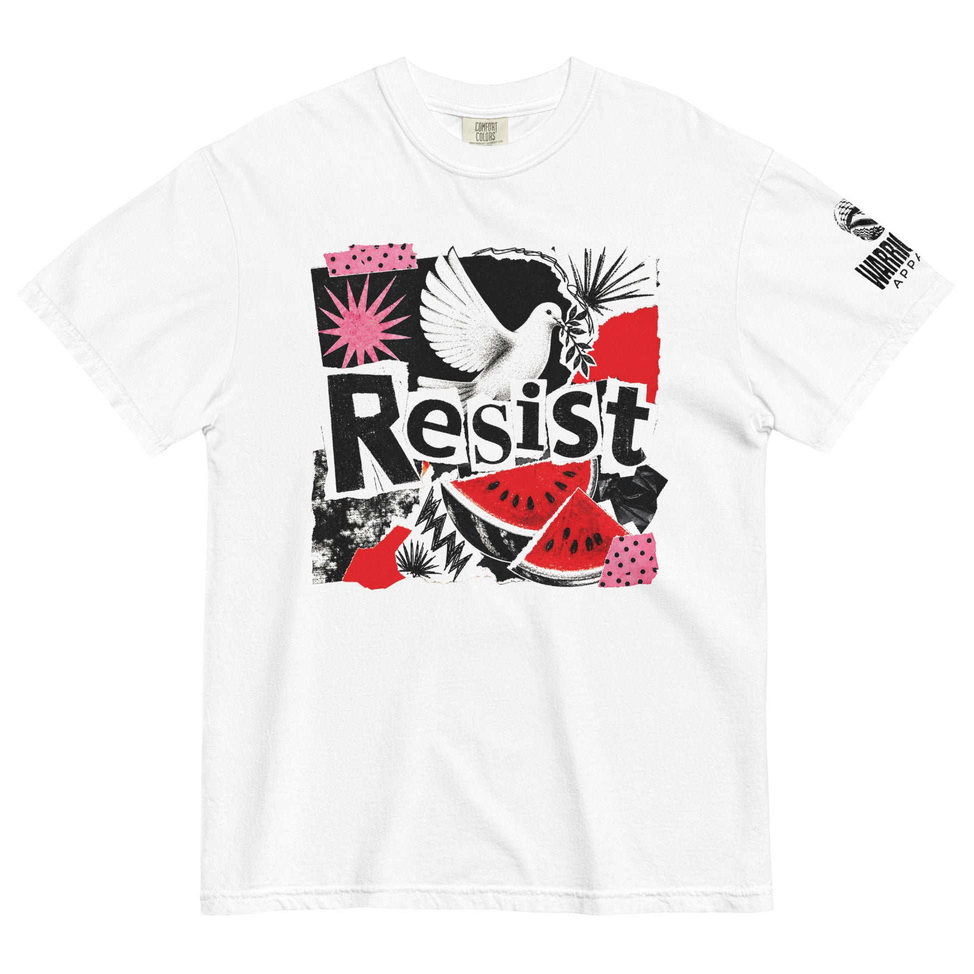 RESIST Palestine watermelon dove heavyweight graphic tee by Warrior Ink