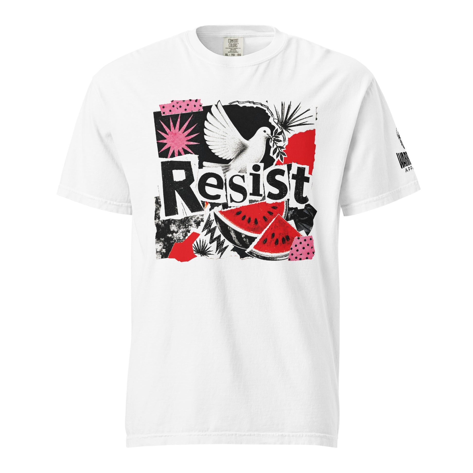 RESIST Palestine watermelon dove heavyweight graphic tee by Warrior Ink