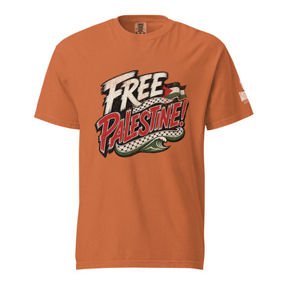 FREE PALESTINE vintage keffiyeh heavyweight graphic tee by Warrior Ink