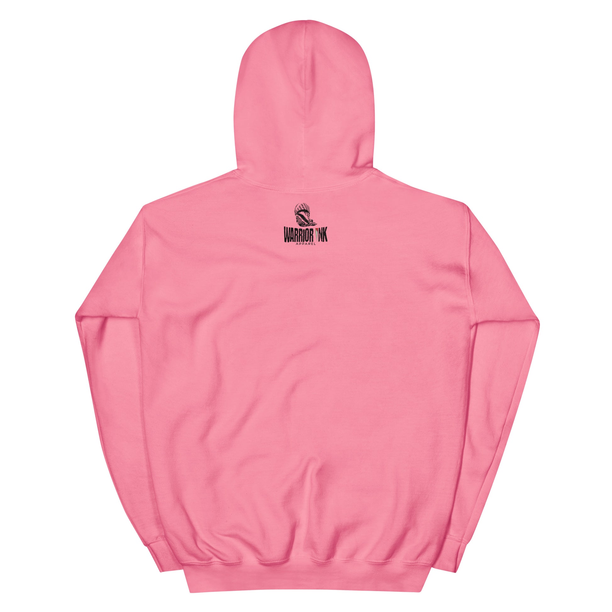 hoodie featuring Saja’s hand-drawn outline of Palestine with a portrait design