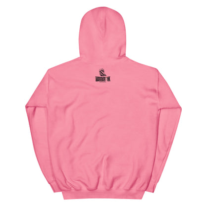 hoodie featuring Saja’s hand-drawn outline of Palestine with a portrait design