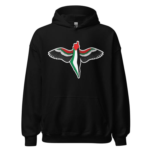 FREEDOM WINGS Palestine hoodie from Warrior Ink Apparel