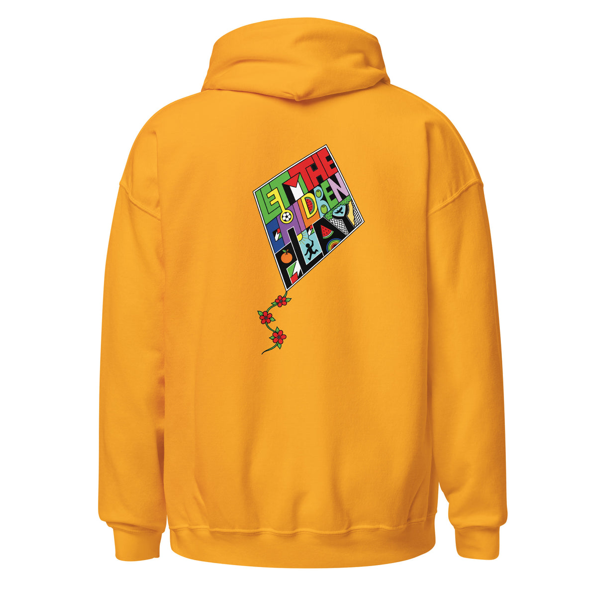 LET THE CHILDREN PLAY Palestine kite hoodie by Warrior Ink