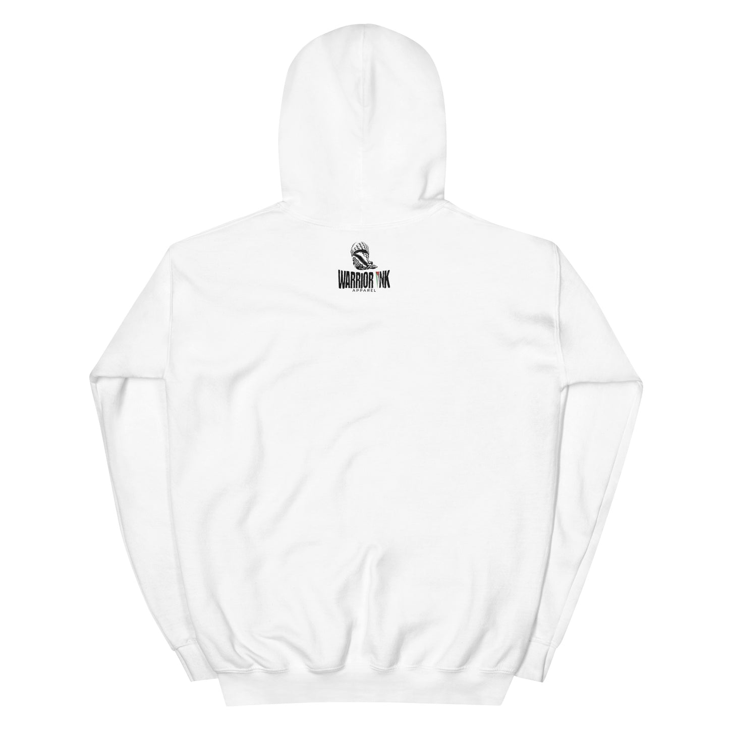 hoodie featuring Saja’s hand-drawn outline of Palestine with a portrait design
