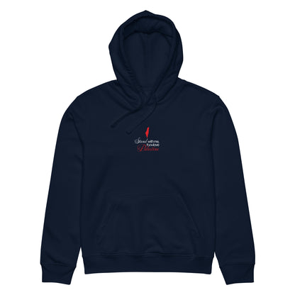 Front view of STAND WITH PALESTINE organic hoodie with chest graphic