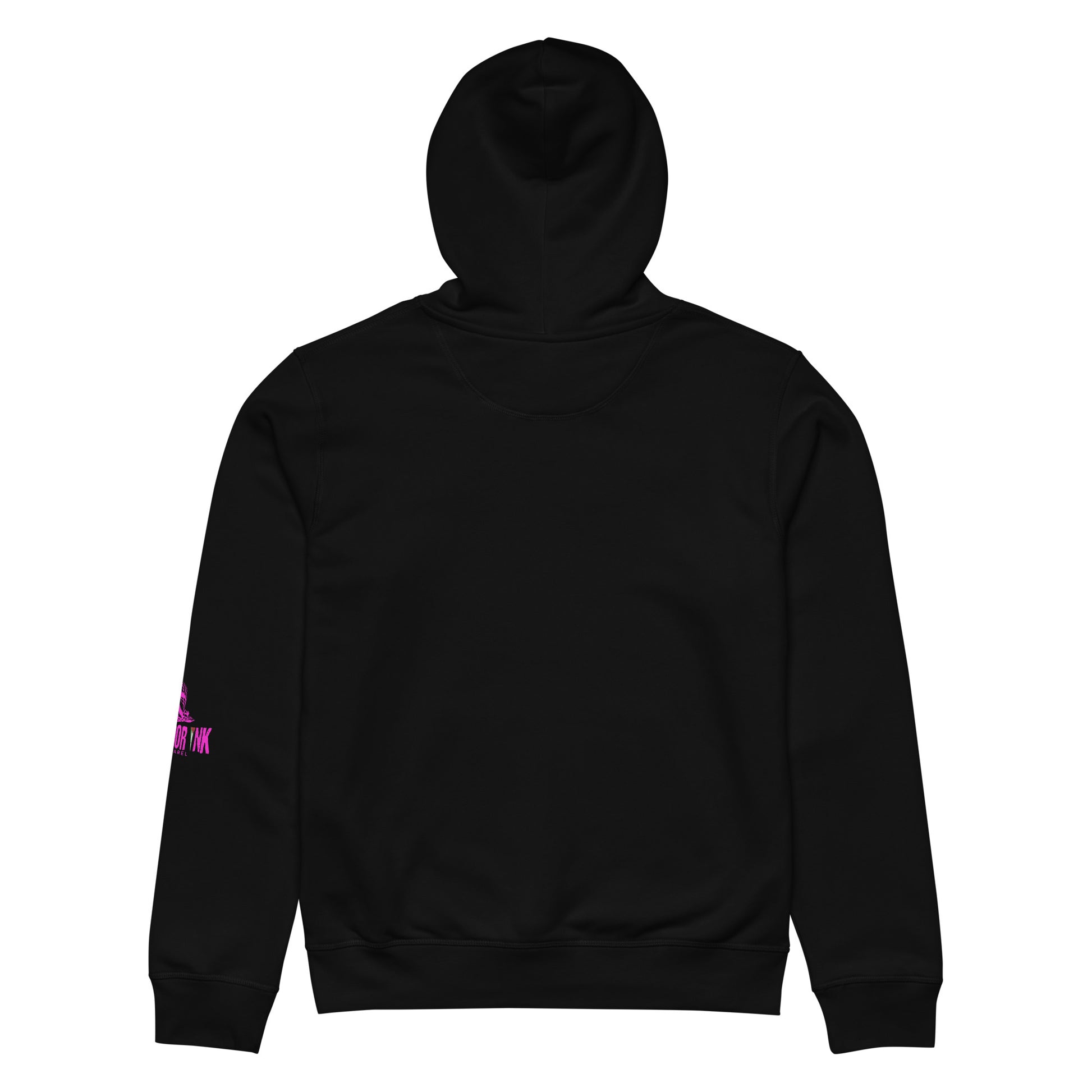 Anti-Zionist Hoodie by Warrior Ink Apparel with “Justice Ends Oppression” text in bold pink and white design