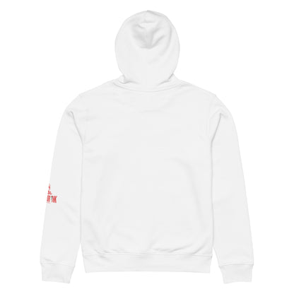 Anti-Zionist Hoodie by Warrior Ink Apparel with “Justice Ends Oppression” text in bold pink and white design